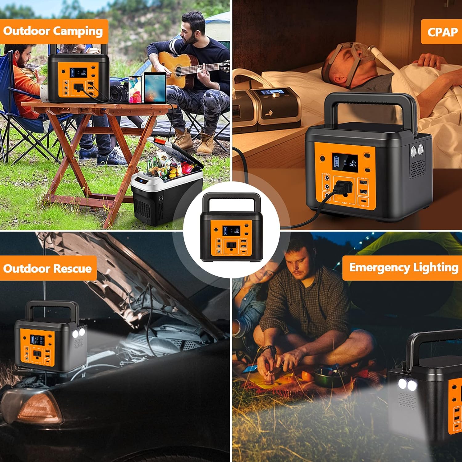 Portable Power Station 200W -IDEALHOUSE 60000mAh/222Wh Portable Generator