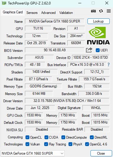 ViprTech GeForce GTX 1660 Super 6GB Graphics Cards, GDDR6 192Bit PCIE 3.0X16 Computer Gaming Gpu