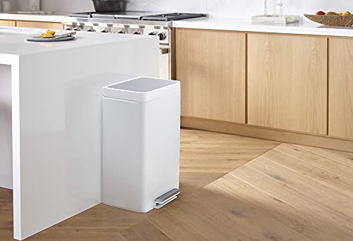 KOHLER 20940-ST 13 Gallon Kitchen Step Trash Can with Foot Pedal, Soft Close Lid, Stainless Steel