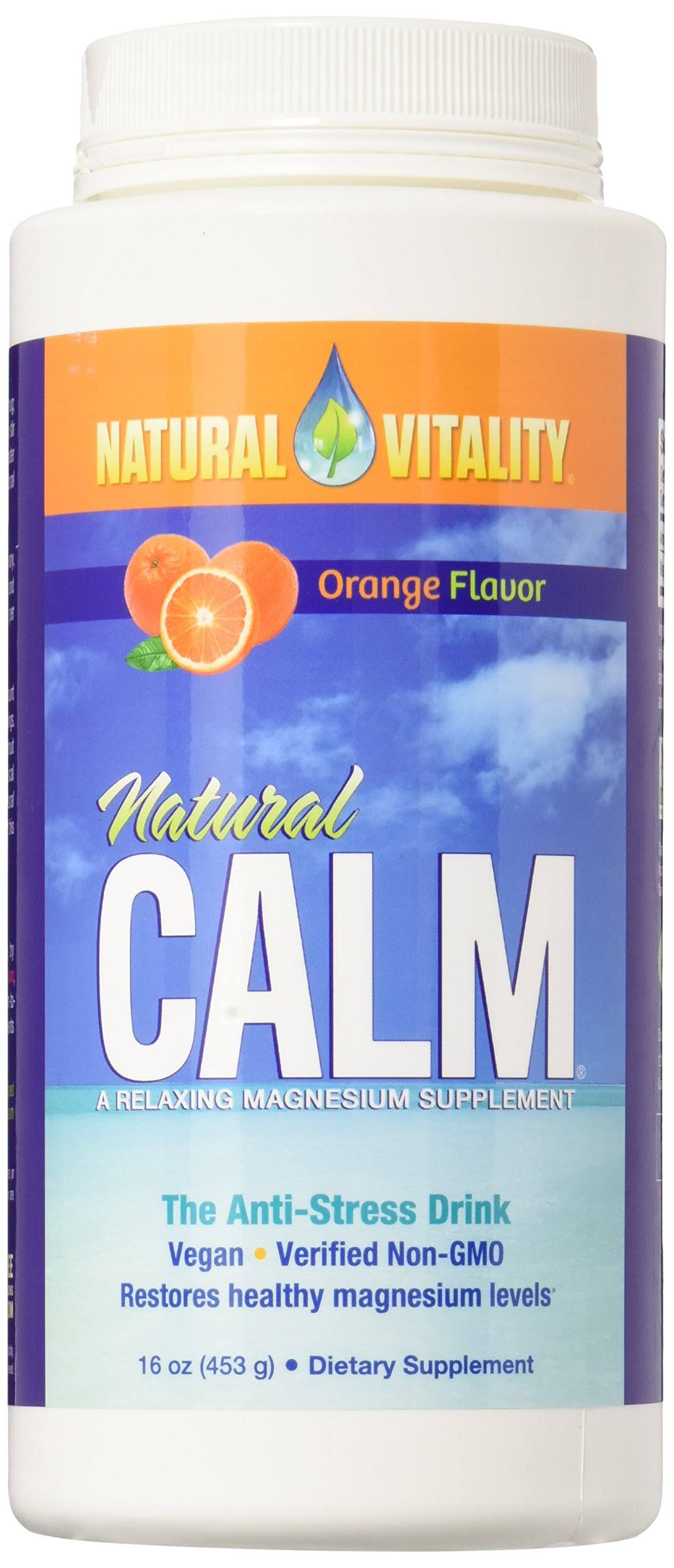 Natural Vitality Natural Magnesium Calm, Orange (2 Bottles of 16 Ounce)