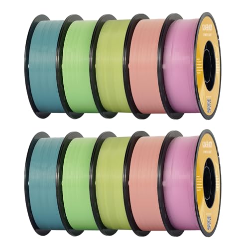 Kingroon Silk PLA Bundle 3D Printer Filament, Dimensional Accuracy +/- 0.03 mm, 10 kg Spool(22lbs)