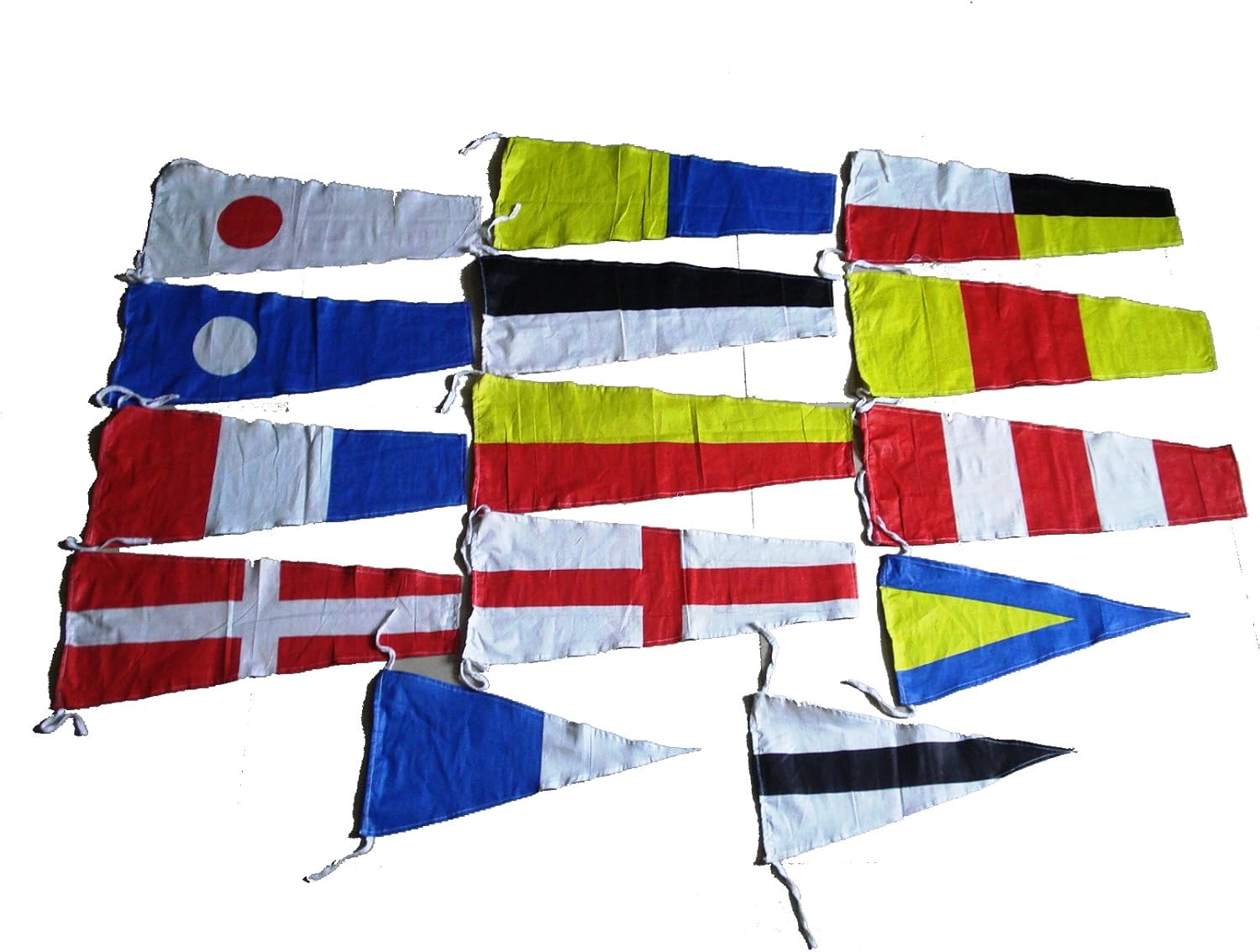 Brass Blessing Naval Signal Flag Set - Complete Set - Maritime/Marine/Boat/Yacht/Beach Party Nautical Decor (Polyester, 14 Flag Set Small)