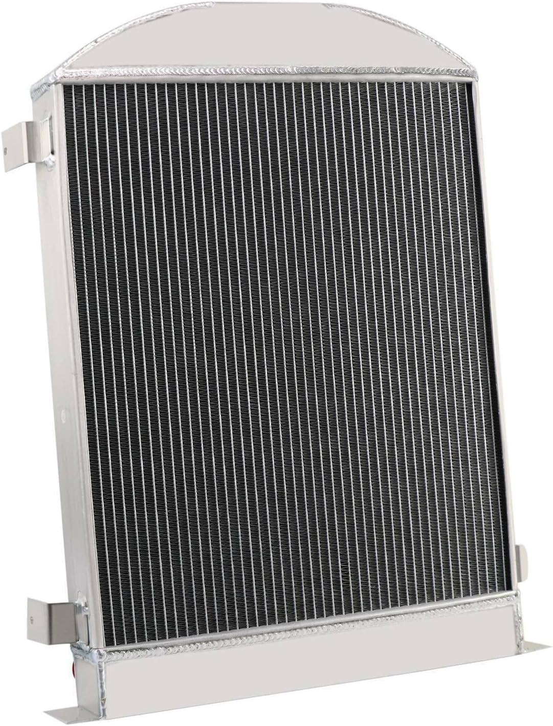 COOLINGBEST 3 Row Aluminum Radiator for 1930-1931 Ford Model A With GM Chevy V8 Engine, Radiators Electric Fan Shroud Thermostat Kit Combo