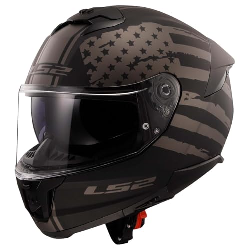 LS2 Helmets Stream II Full Face Motorcycle Helmet W/SunShield (Matte America Gray/Black - X-Large)