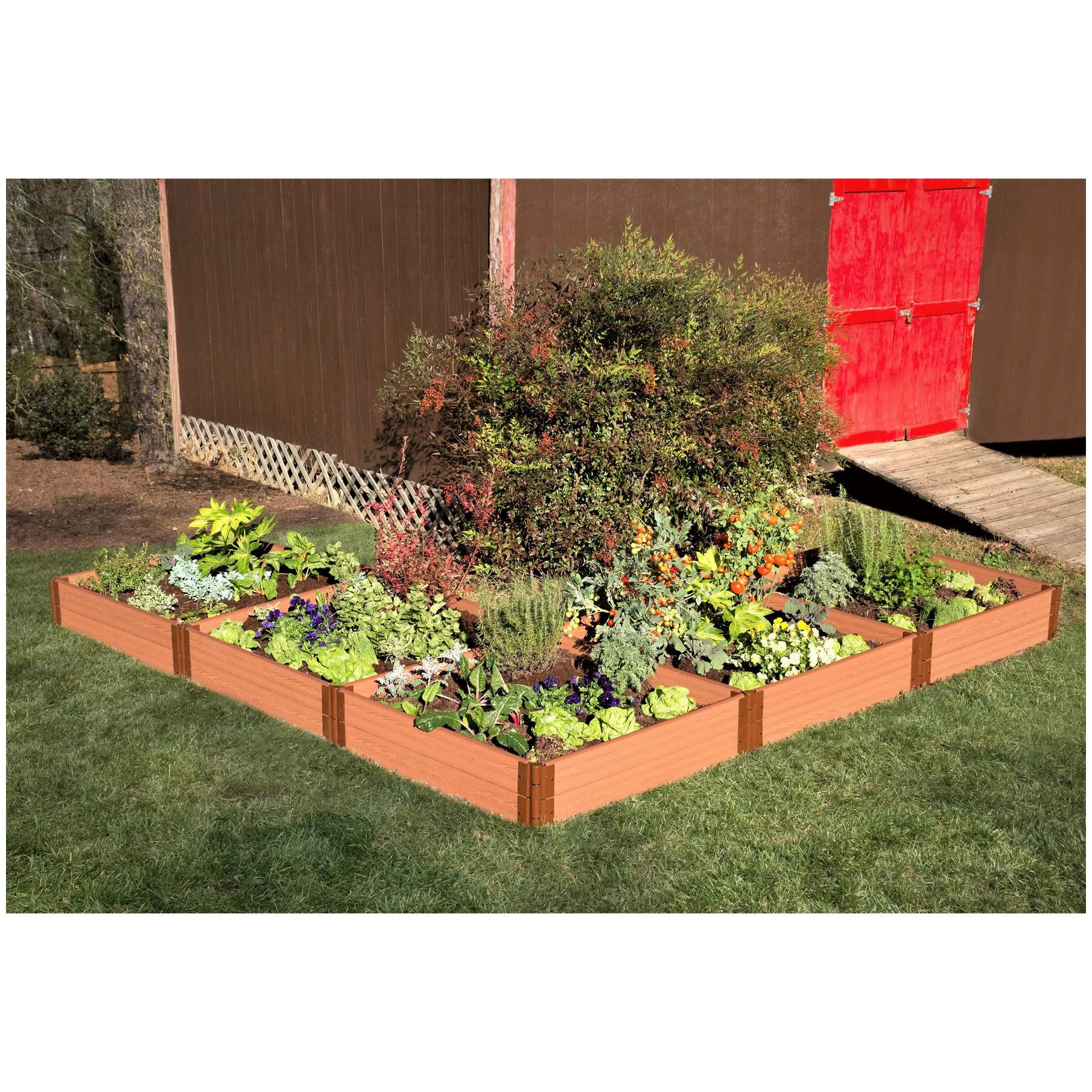 Frame It All Classic Sienna Raised Garden Bed L Shaped 12& x 12& x 11x22 1x22 Profile