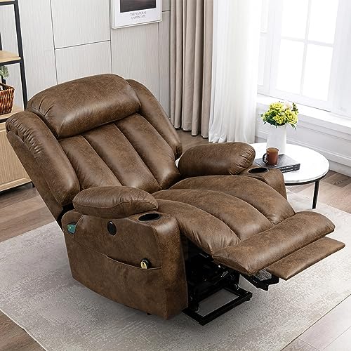 Large Electric Power Lift Recliner Chair with Extended Footrest for Elderly Big, Extra Large and Wide Reclining Sofa for Living Room