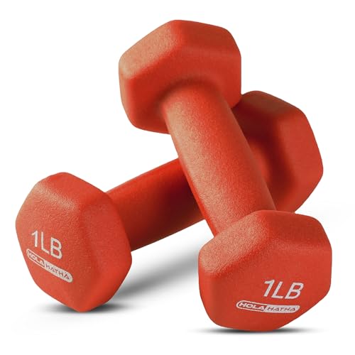 HolaHatha Neoprene Dumbbell Free Hand Weight Set with Rack, Ideal for Home Exercises to Gain Tone and Definition