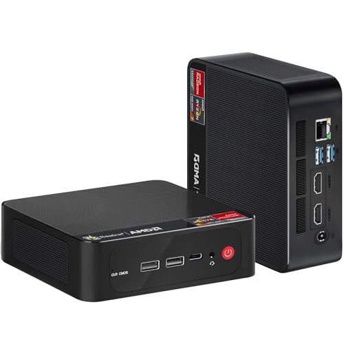 Beelink EQR5 Mini Pc,AMD Ryzen 7 5825U(8C/16T,up to 4.5GHz),Mini Computer with 32GB DDR4 RAM/500GB M.2 PCle3.0 SSD,Micro Pc Support 4K FPS