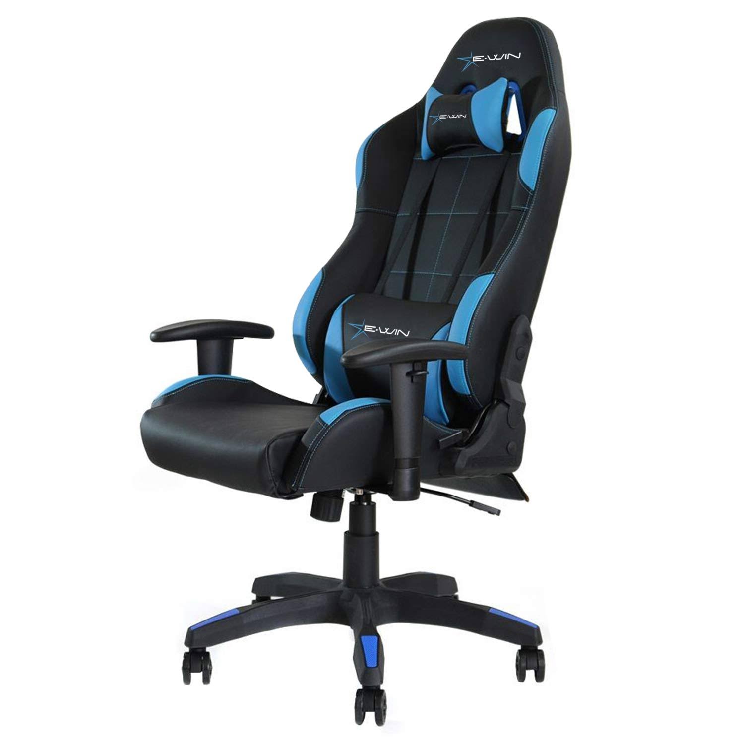 E-WIN Calling Series PU Ergonomic Computer PC Gaming Office Desk Chair, Blue