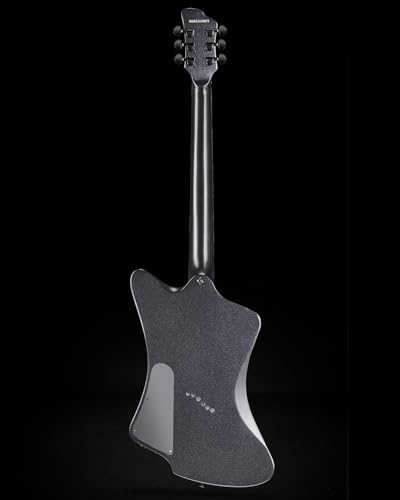 WestCreek Mirage Solid Body Electric Guitar, Mahogany Body, Maple Neck, Ebony Fretboard, Rounded End Frets, Bone Nut, 24 Frets (Black)