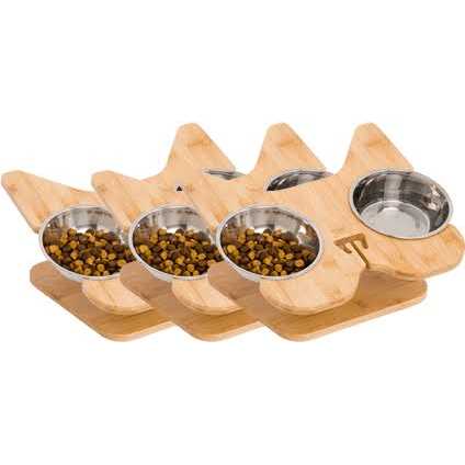Nibbleypets Elevated Dog Bowl Stand with Stainless-Steel Food and Water Bowls - Pet Supplies online store