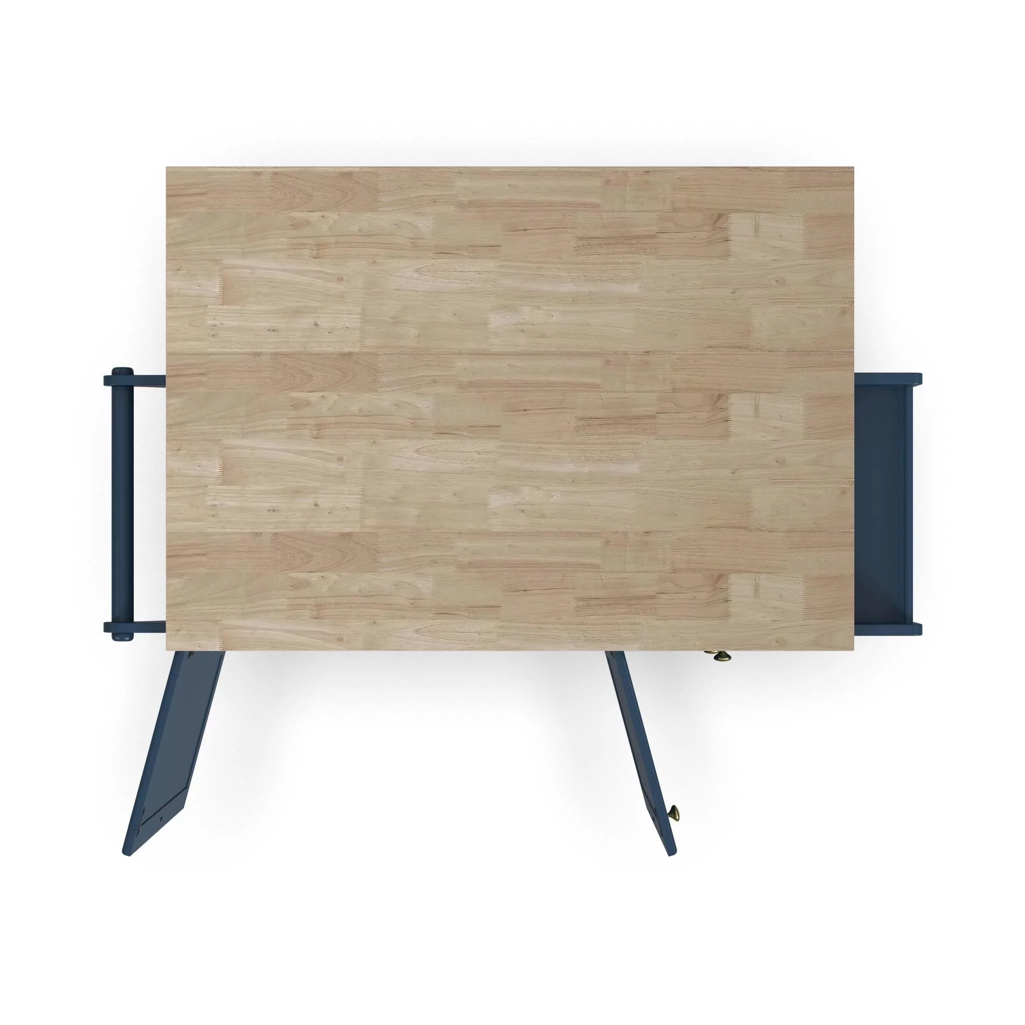 Homestyles Dolly Madison Traditional Engineered Wood Kitchen Cart in Blue/Brass