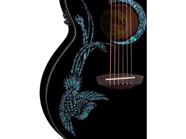Luna Fauna Phoenix Acoustic Electric Guitar Black