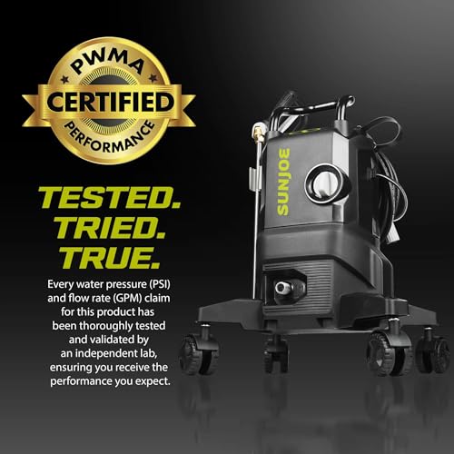 Sun Joe Electric Pressure Power Washer, 2030 PSI (PWMA Certified), 1.2 GPM, Dual Soap Tanks, (35-FT GFCI Water-Safe, Power Cord), SPX3000