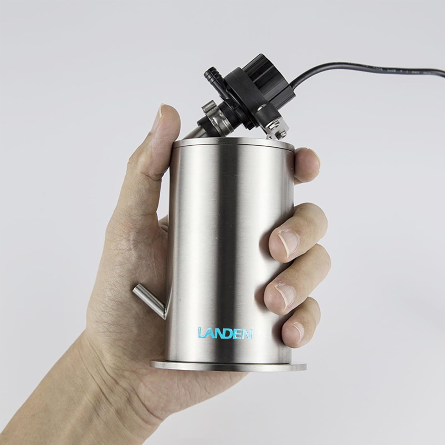LANDEN PURA 50 Mini External Canister Filter for Aquarium System, up to 5 Gallon, Stainless Steel Aquarium Canister with Water Pump