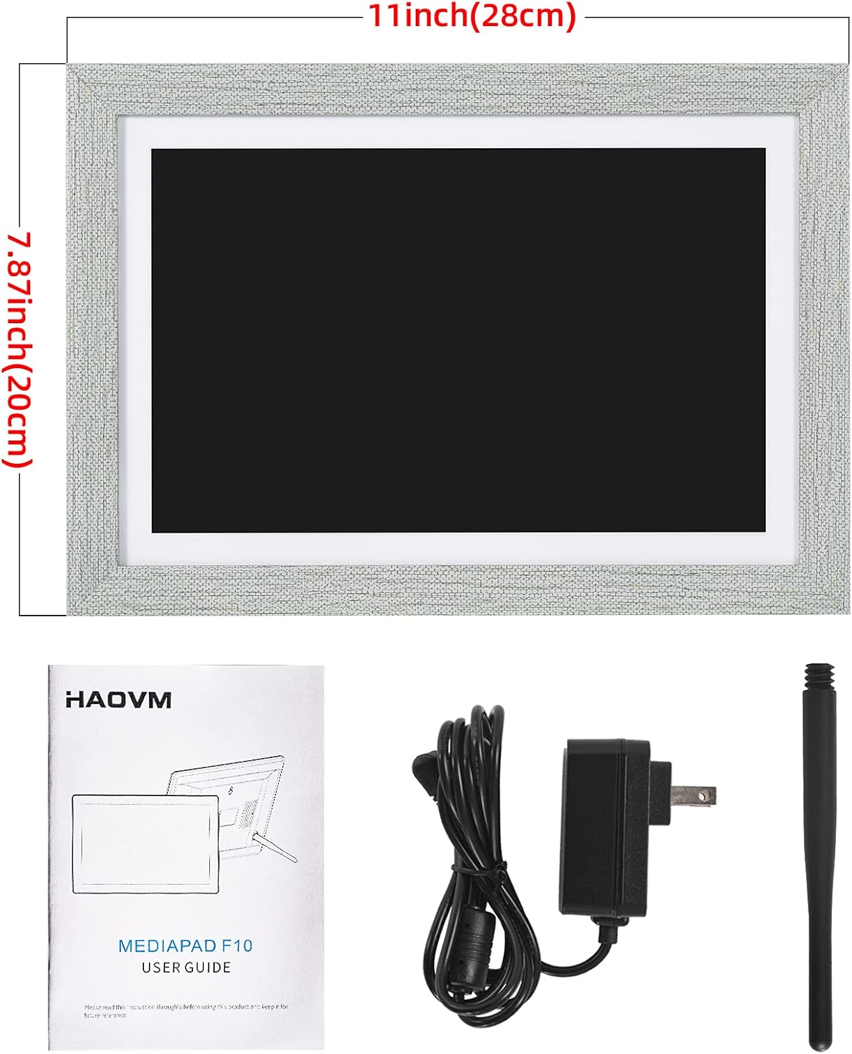 Digital Photo Frame, HAOVM 10.1 Inch USB Digital Photo - Widescreen HD IPS Display with 16GB Storage, Auto-Rotate, Wall Mountable