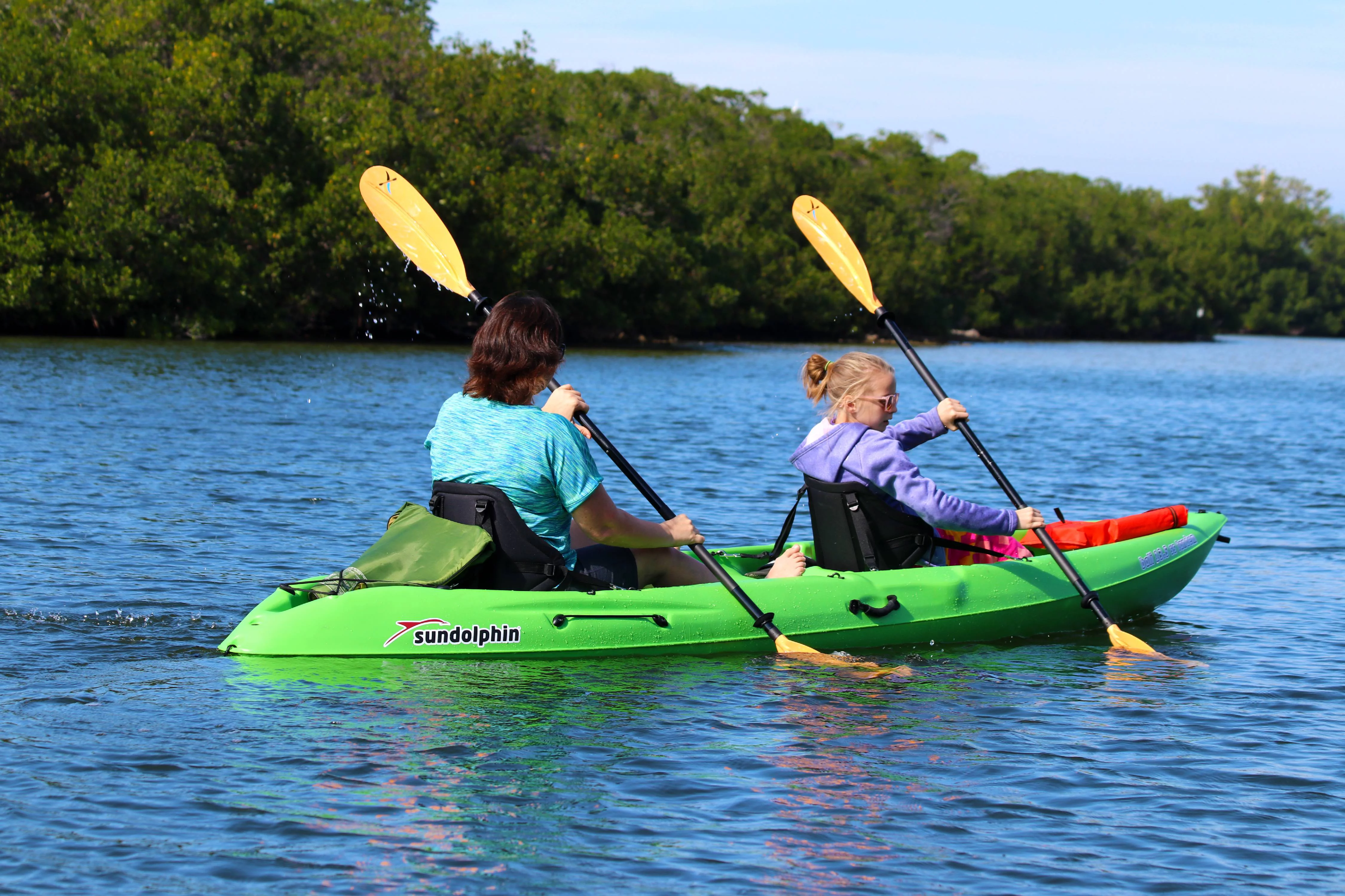 Sun Dolphin Bali 13.5 Recreational Sit On Tandem Kayak, Lime - Radiant Selections