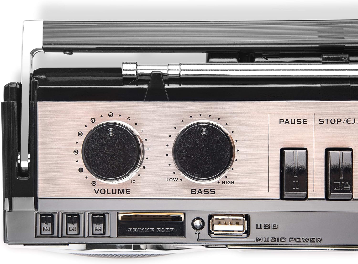 Riptunes Cassette Boombox, Retro Blueooth Boombox, Cassette Player and Recorder, AM/FM/ SW-1-SW2 Radio-4-Band Radio, USB, and SD, Yellow