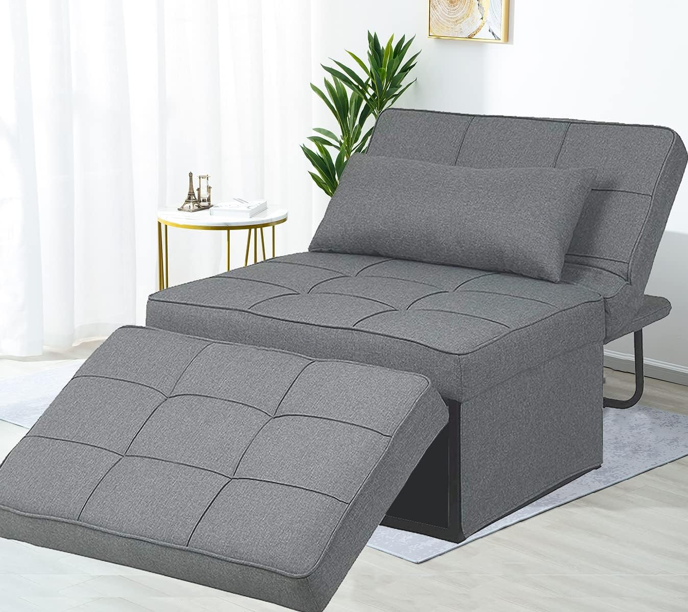 Velvet Folding Ottoman Sofa Bed