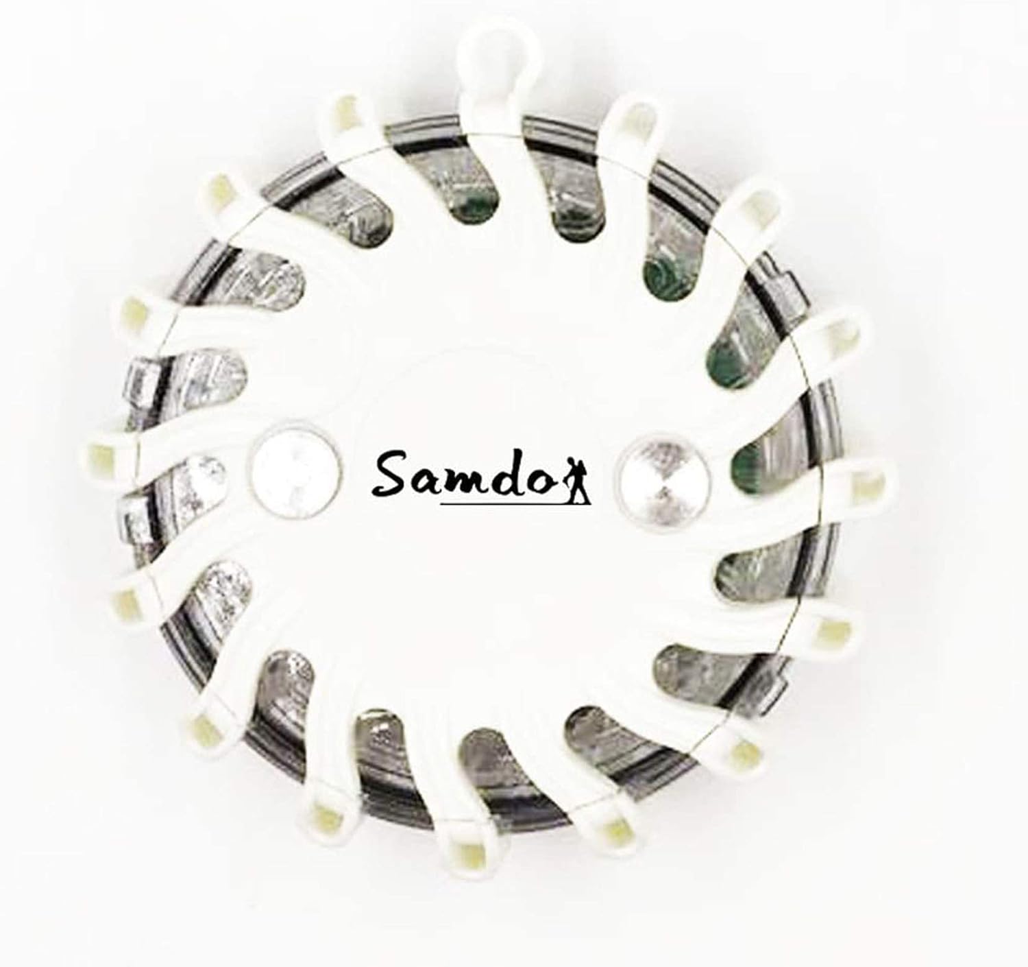 SAMDO Rechargeable Car Safety Kits 16 LED Beacon Magnetic Emergency Strobe Flashing Warning LED (USB,Wall,Car Charger) (White)