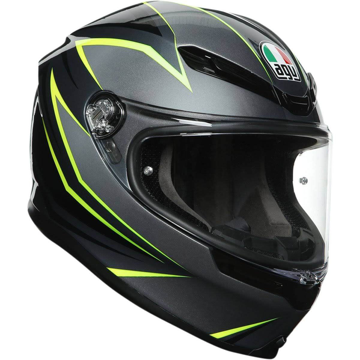 AGV Motorcycle Helmet K6 ECE Dot Multi - Flash Grey/Black/Lime Riding Style u003E Sport