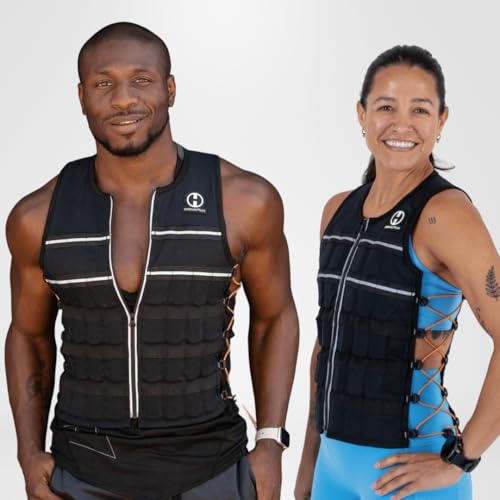 Hyperwear Hyper Vest ELITE Fully Adjustable Weight Vest - Stretch CORDURA&reg; Fabric Zipper Thin Steel Weights - Weighted Vests for Running