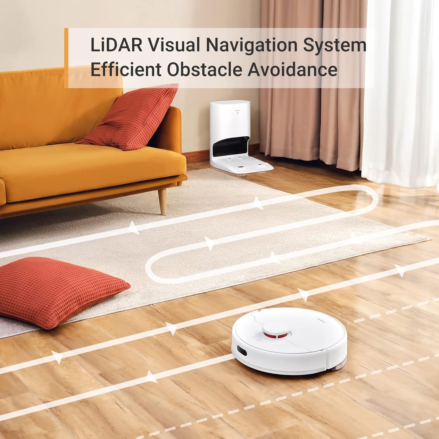 dreame D10 Plus Robot Vacuum and Mop with Self-Emptying Base for 45 Days of Cleaning