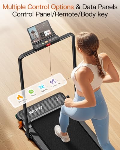 FUNRAY Versatile Walking Pad Treadmill with Incline - Dual-Sided Under Desk Treadmill with Foot Massage