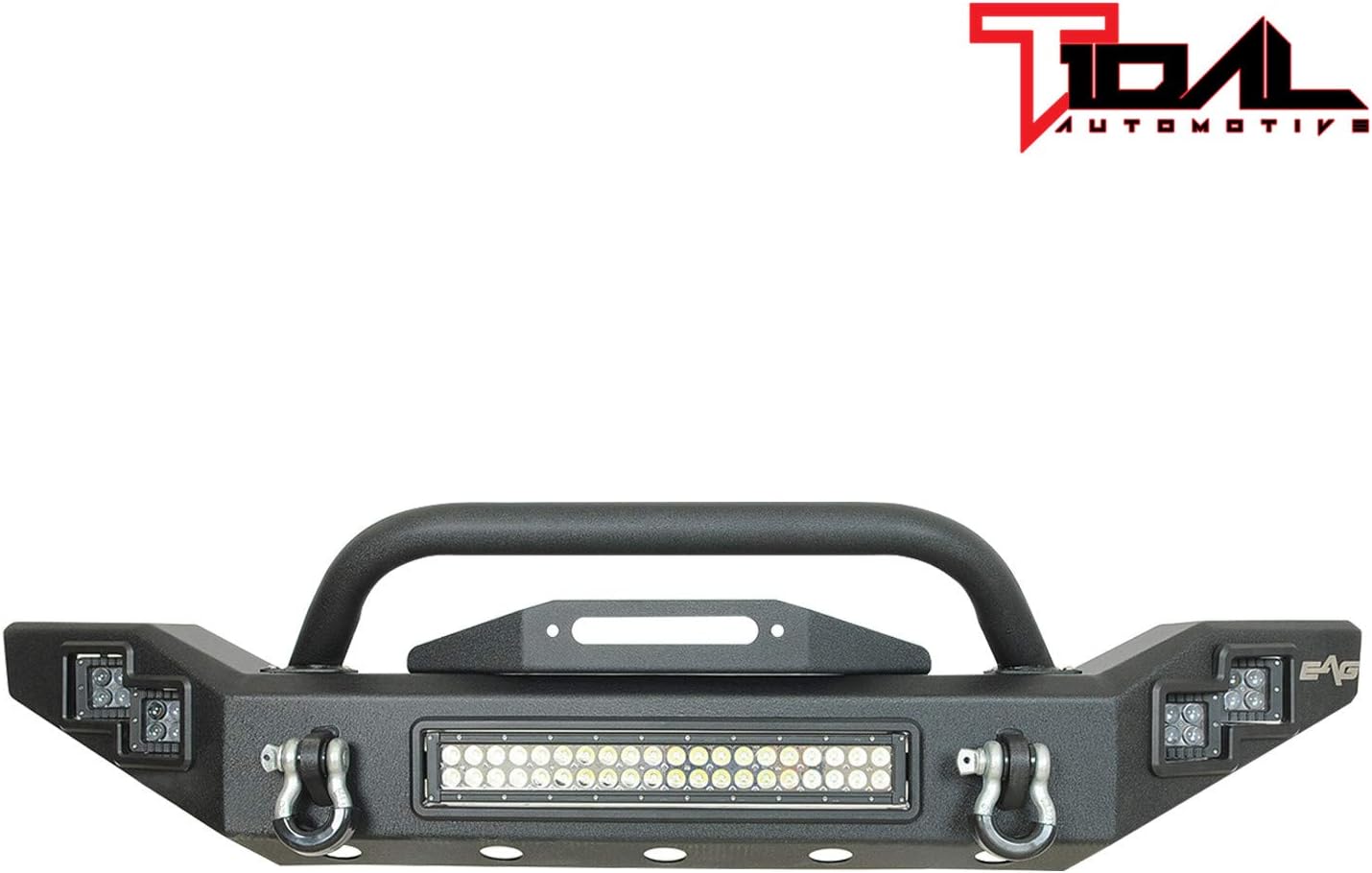 Tidal Front Bumper Full Width with LED Light Bar and Winch Plate Fit for 2020 2021 2022 Gladiator JT