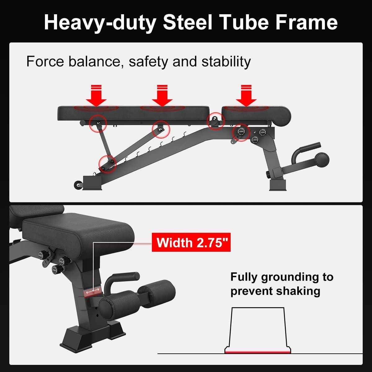 Youten Adjustable 9 Positions Incline Decline Sit Up Bench Improved Cushion for Exercise - Sports Supplies Online Store