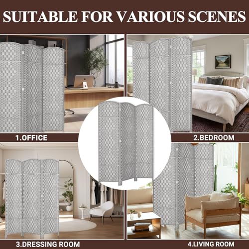 Room Divider, Room Dividers and Folding Privacy Screens, 16in Privacy Screen, 6 Panel Temporary Wall Partitions, 6ft Space Separation Panel Screen
