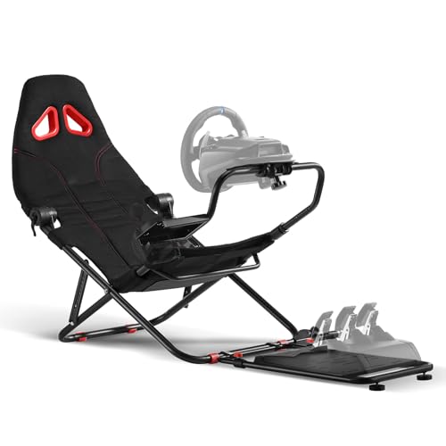 DIWANGUS Racing Simulator Cockpit Foldable Racing Wheel Stand with Seat Chair Sim for Logitech G29 G920 G923 G27 G25 Thrustmaster T248X T248 T300RS