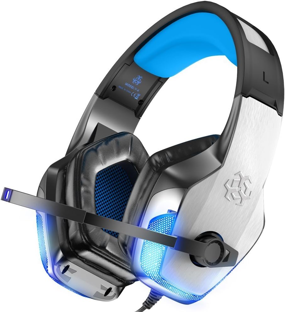 BENGOO V-4 Gaming Headset for Xbox One, PS4, PC, Controller, Noise Cancelling Over Ear Headphones with Mic