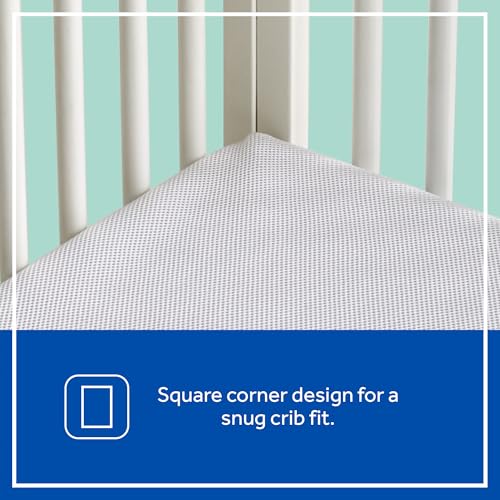 SEALY BABY OmniPedic Refresh Breathable Crib Mattress, GREENGUARD Gold Certified, Made in USA, Removable Knit Cover, 2 Stage, Toddler Bed Fit
