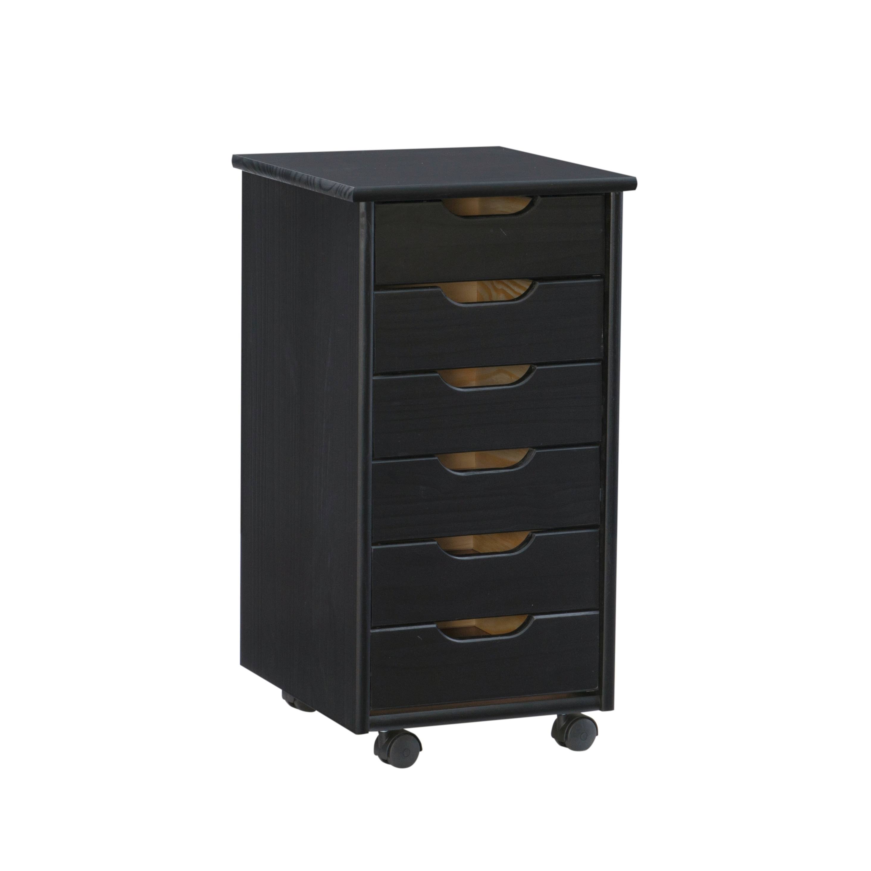 Linon Home Dcor Bridgton Six Drawer Roll Cart - Black