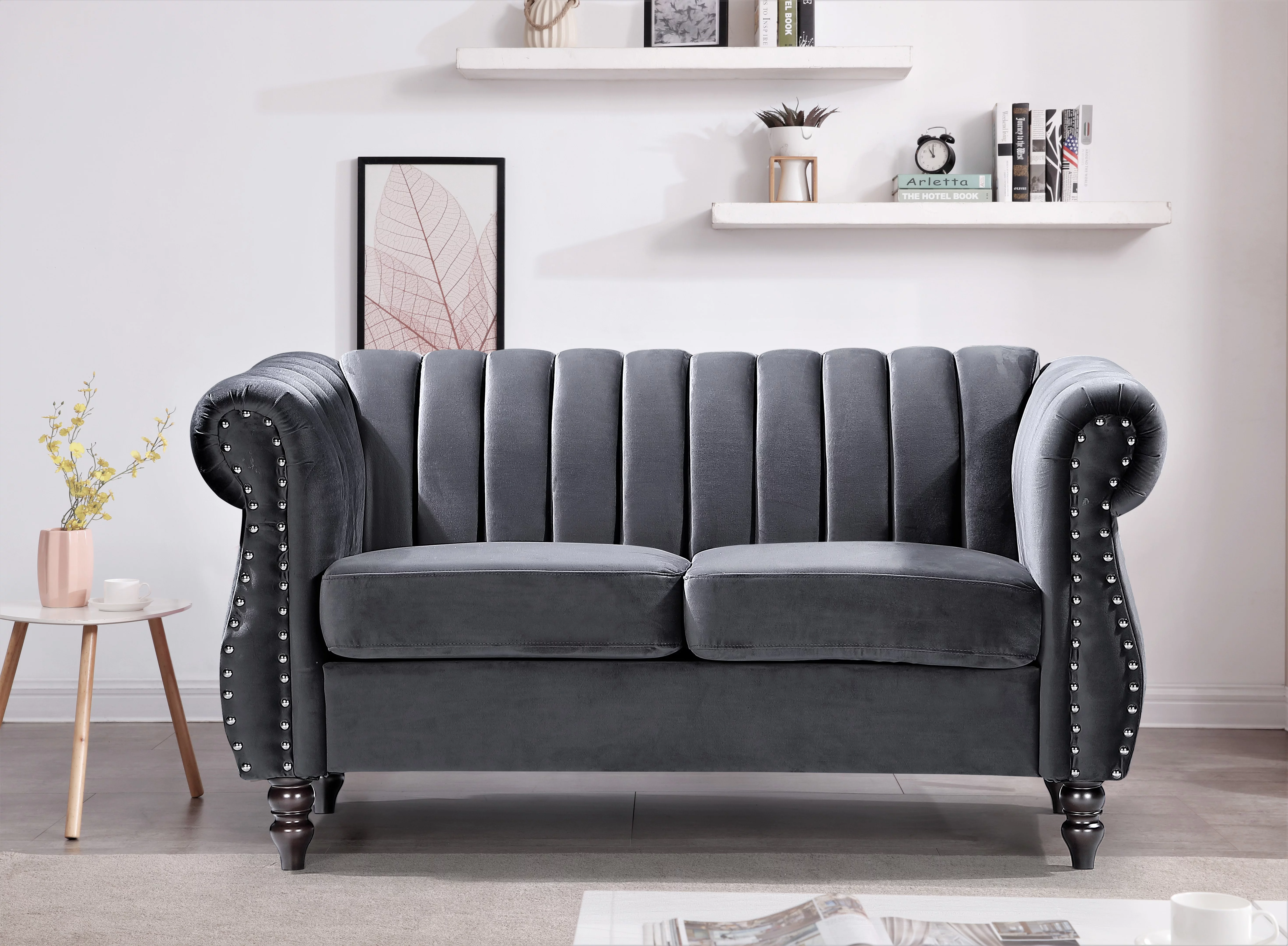 Adibah Velvet Chesterfield 2 Pieces Living Room Set