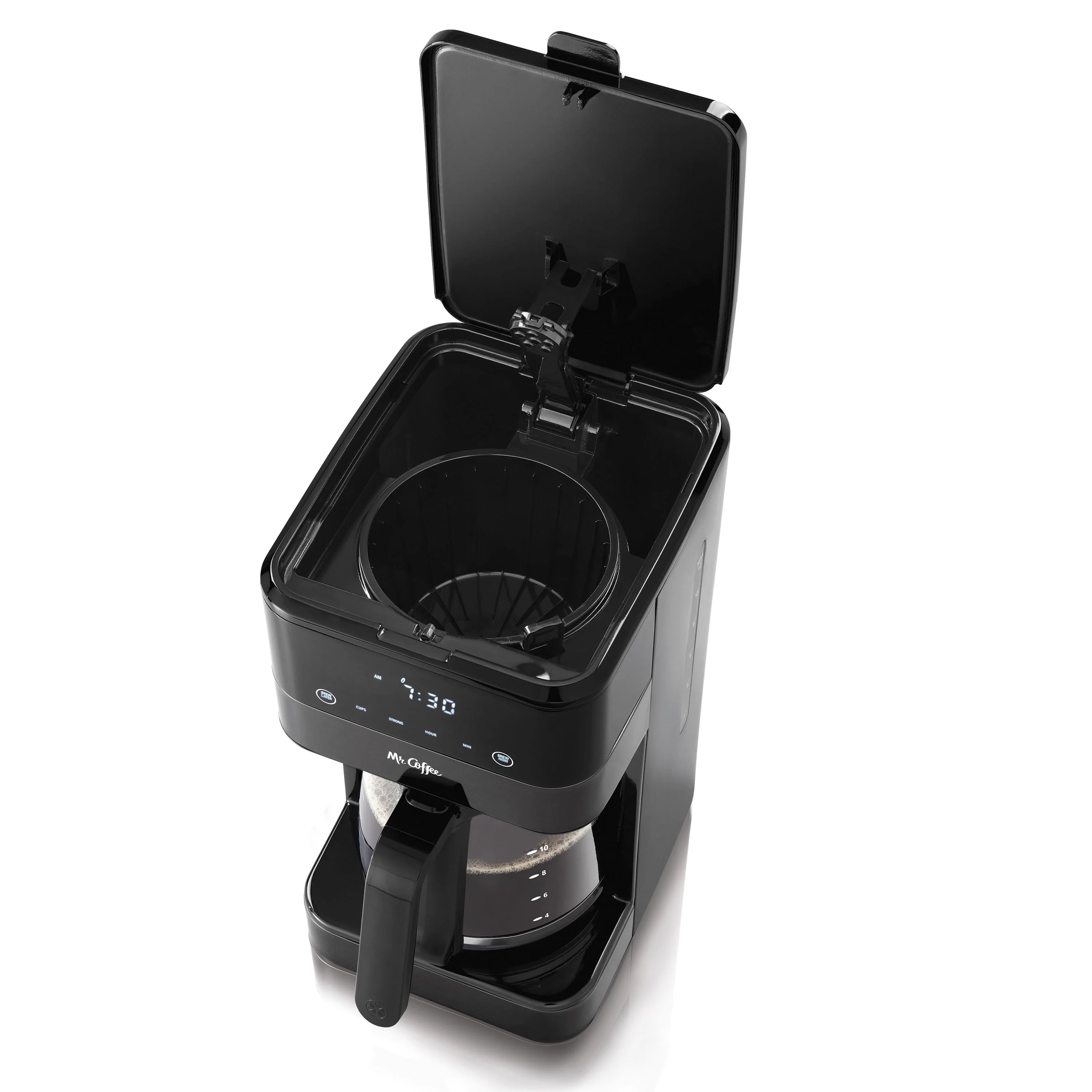 Mr. Coffee 12 Cup Programmable Coffee Maker, LED Touch Display, Black Stainless