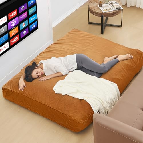 Bean Bag Chairs for Adults - Giant Bean Bag Chair Convertible Bean Bag Bed - Beanbag Chair with Micro Fiber Cover/Furniture Foam Filler