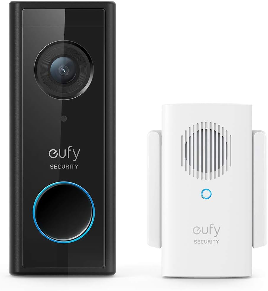 eufy Security, Battery Video Doorbell wireless Kit, Camera Doorbell, Free Wireless Chime, White, Wi-Fi Connectivity, 1080p-Grade Resolution