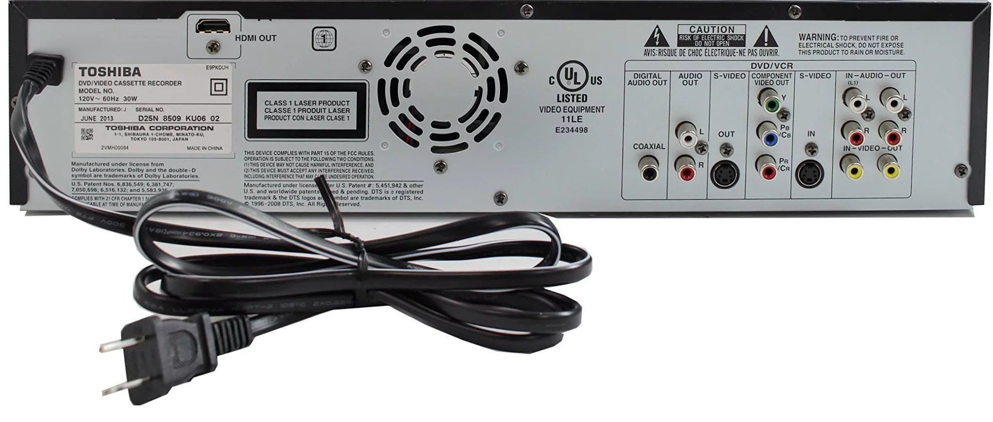 Toshiba DVR620 DVD Recorder / VCR (used) with 1080p Up-conversion, comes with Remote, Manual and HDMI Cable