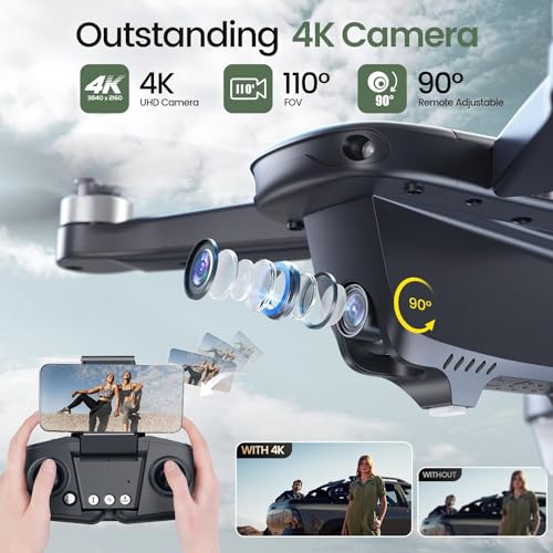 Holy Stone GPS Drone with 4K Camera for Adults, HS175D RC Quadcopter with Auto Return, Follow Me, Brushless Motor, Circle Fly, Waypoint Fly