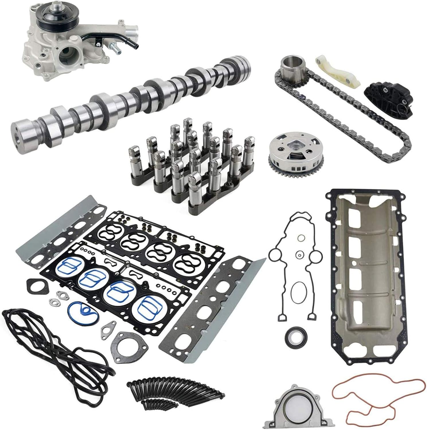 MDS Camshaft Lifter Kit w/Water Pump Timing Chain Kit Replacement for Dodge Ram 1500 5.7L V8 HEMI 2009-2019 Part 53021726AE 53022243AF 53021622BB
