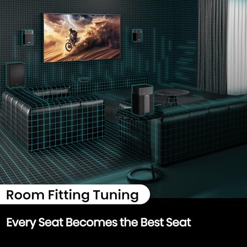 Hisense HT Saturn 4.1.2Ch Sound Bar with Wireless Subwoofer, Dolby Atmos, DTS:X, Bluetooth 5.3, EzPlay, 4K HDMI Pass Through, Roku TV Ready