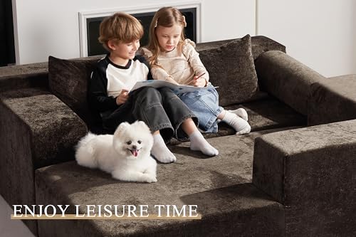 HABUTWAY 105" L-Shape Modular Sectional Sofa Couch for Living Room,No Assembly Required,Modular Comfy Sofa with Deep Seat for Living Room Bedroom
