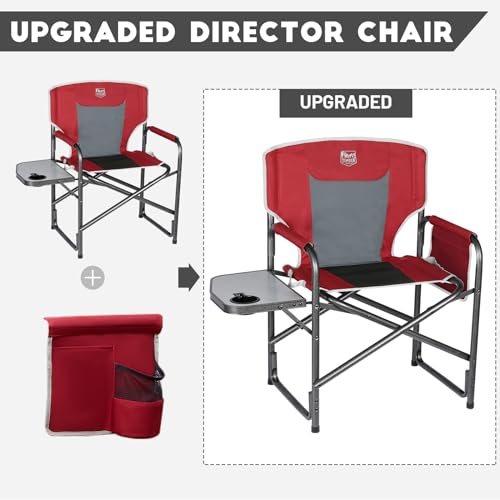 TIMBER RIDGE Folding Rocking Camping Chair, 400lbs Capacity Portable Oversized Outdoor Rocker with Hard Armrests, Cup Holder & Side Pocket