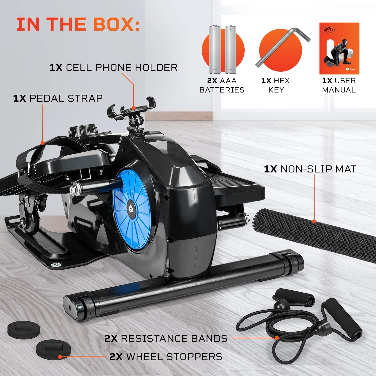 LifePro Under Desk Elliptical Machine for Home & Office - Mini Elliptical Desk Cycle