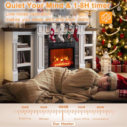 70" Electric Fireplace with Mantel, Fireplace TV Stand for TVs Up to 80 Inch, Farmhouse Entertainment Center with Storage