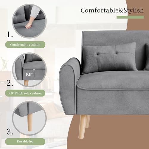 Vongrasig 47" Small Modern Loveseat Sofa