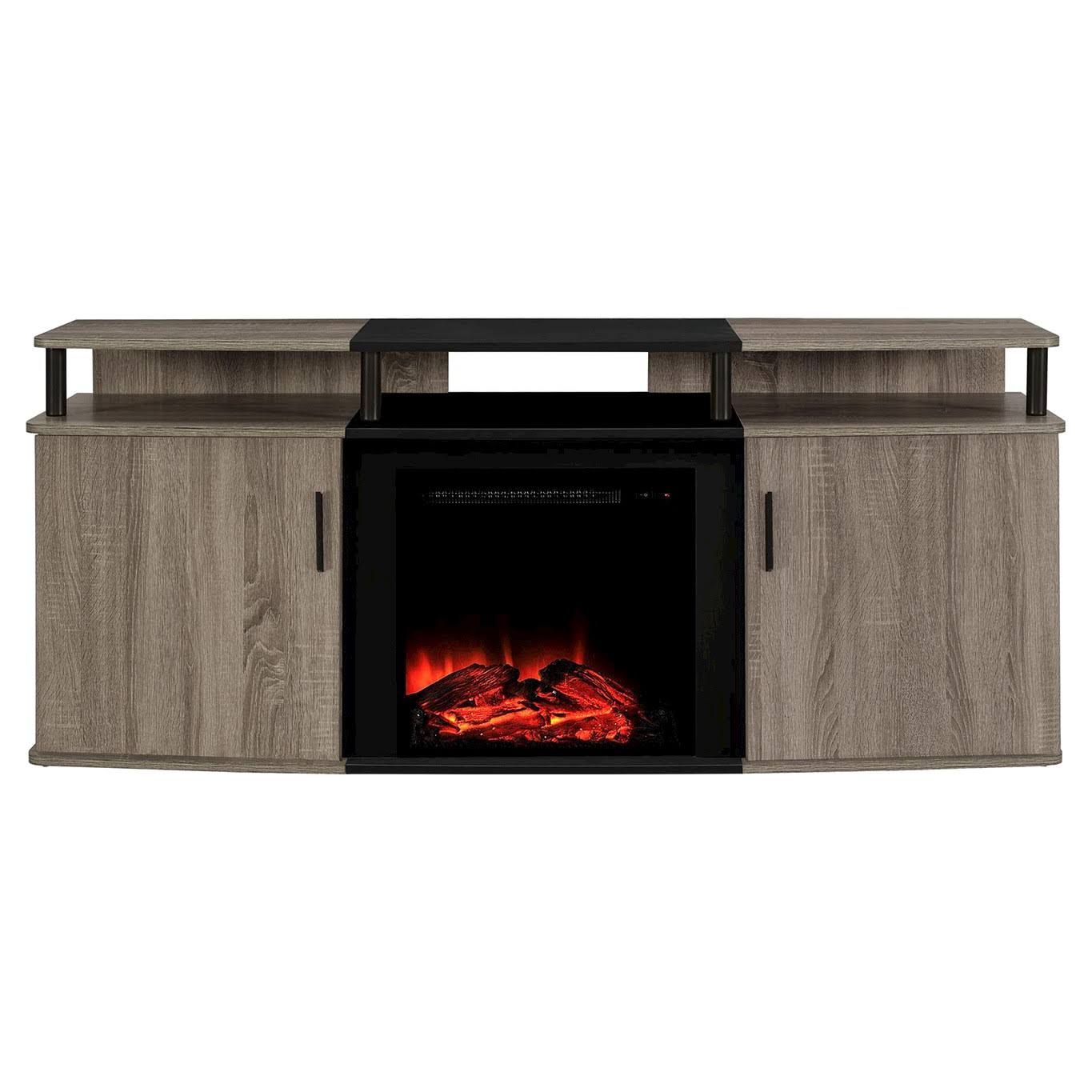 Kimmel Electric Fireplace TV Console for TVs Up to 70x22 Wide - Distressed Brown Oak - Room u0026 Joy - Avayadevconnect
