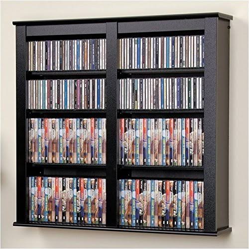 Hawthorne Collections Double Floating Media Wall Storage in Black